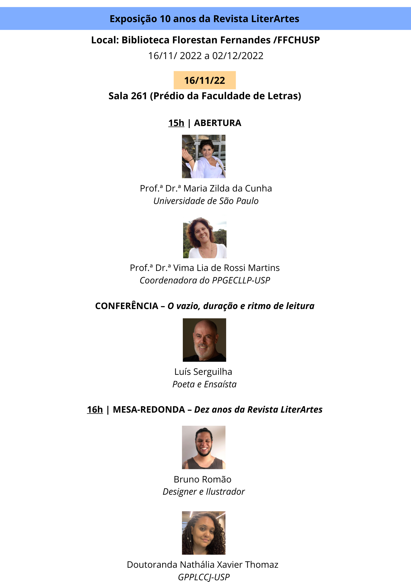 Programação do evento